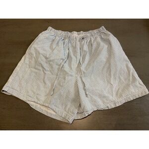 blue white striped VINTAGE STUDIO plus size short 2X